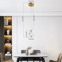 Miumaeov Modern Crystal Pendant Lamp Kitchen Island Ceiling Hanging Light Dining Room LED Chandelier Fixture