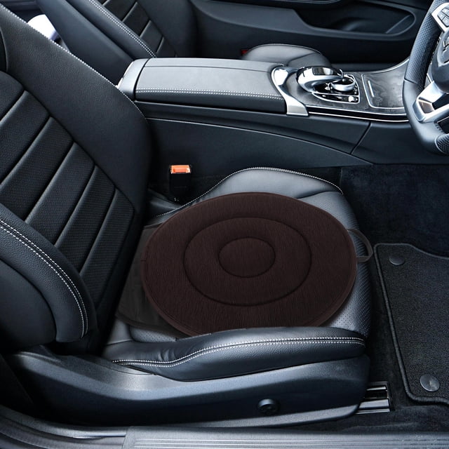 IDEANATEGRATE Cojín Giratorio Ergonómico Para Asiento De Auto Color Café Con Material Confortable Para Uso Todo El Año