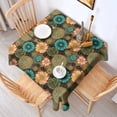 thumbnail image 2 of Pioneer Flower Floral Print Pattern Square Tablecloth, Waterproof Wipeable Spillproof Washable Table Cover for Home Kitchen Party Decor, 52"x52", 2 of 6