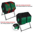 thumbnail image 6 of Dual Chamber Grow Tumbling Composter Tumbler Twin Compartment Chamber Outdoor Garden Steel Rotating Batch Compost Bin 2 Doors, 6 of 7