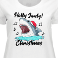 thumbnail image 4 of Inktastic Shark Holly Jawly Christmas Women's Plus Size T-Shirt, 4 of 5
