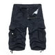 thumbnail image 2 of Pantalones cortos cargo cllios para hombre, talla grande, con cremallera, botones, cintura elástica, cinco bolsillos, color liso, transpirables, para verano, senderismo, azul oscuro, talla 2XL, 2 of 4