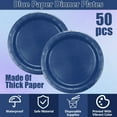 thumbnail image 3 of 50Pcs Navy Blue Paper Plates - 9\u201d Blue Round Dinner Plates for Valentines,Tea Party, Baby Shower, Birthday, Wedding, Graduation Party Decorations, 3 of 7