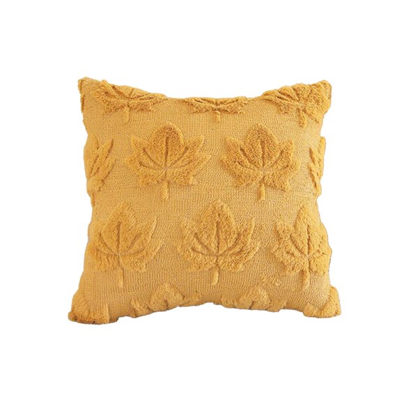 Yellow M Thanksgiving Pillowcase 18X18 Inches Maple Leaf Pattern Polyester Home Decoration Cushion Cover Size 17.7X17.7X0.2 Inches Weight 0.26Lb