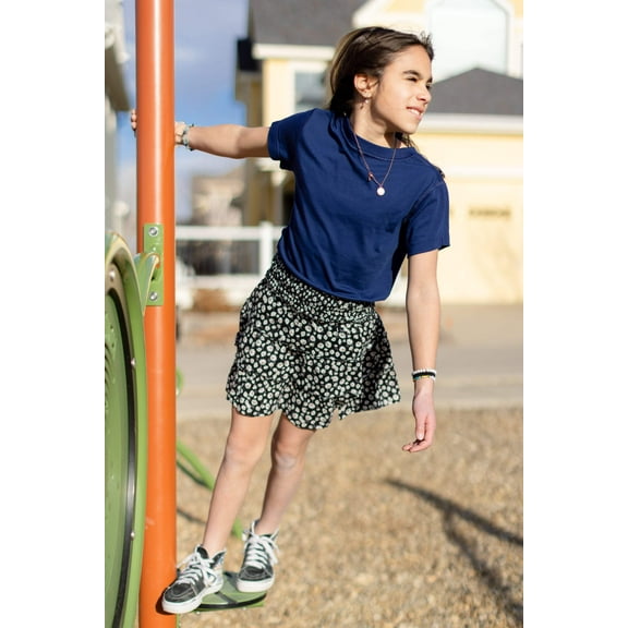 No Limbits Adaptive Girl's Navy Moisture Wicking Sensory Friendly T-Shirt