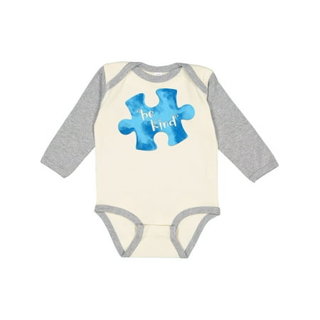 

Inktastic Autism Awareness Be Kind Blue Puzzle Piece Gift Baby Boy or Baby Girl Long Sleeve Bodysuit