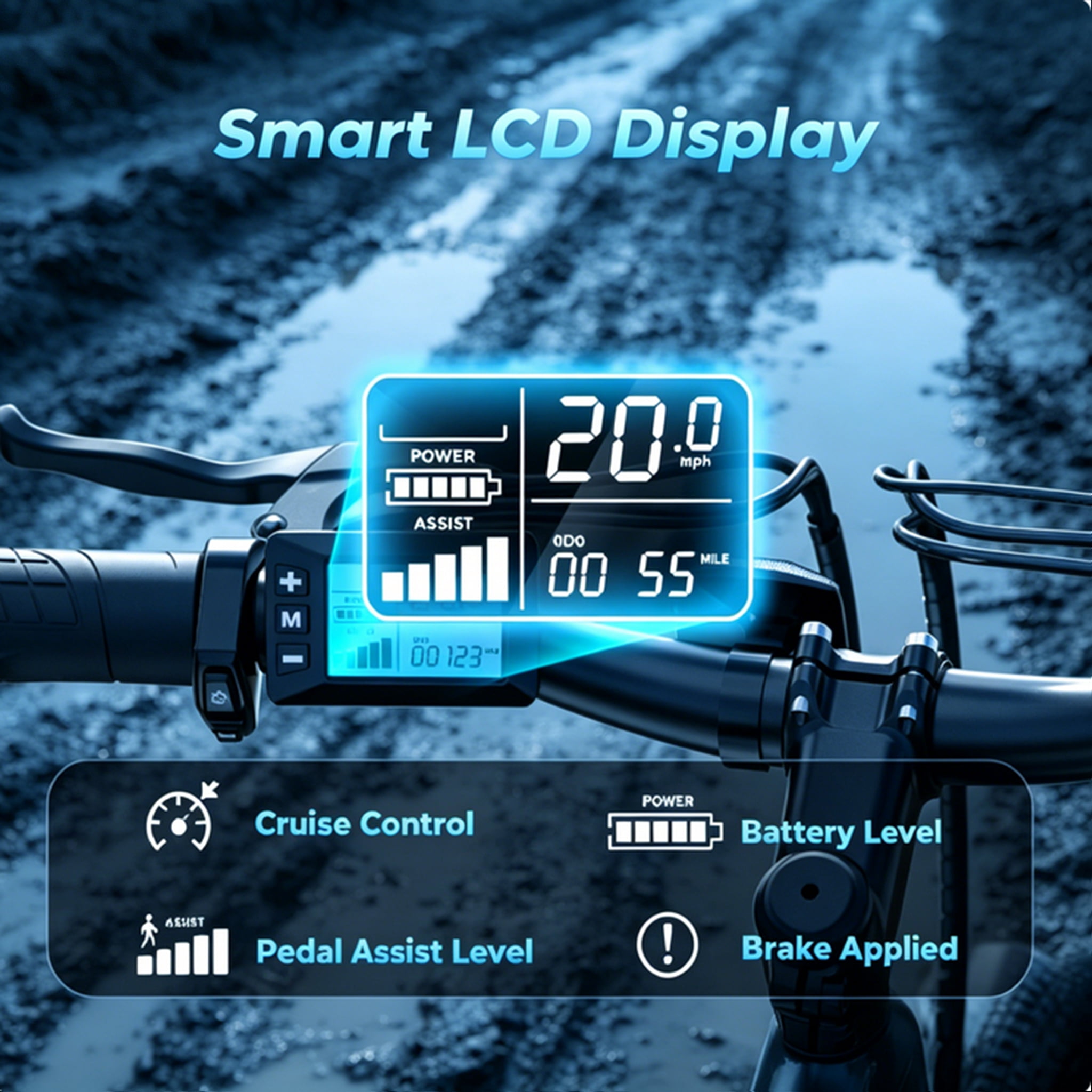 500W Peak Electric Bicycles-Adult Electric Mountain Bike with 5-Speed,30+ Miles Range, 26" Ebike for Beach Snow