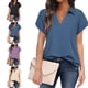thumbnail image 1 of Blusa de mujer, camisa de mujer, cuello en V, blusa con cuello en V, camisa de oficina, funcionalidad de alta precisión, 1 of 6