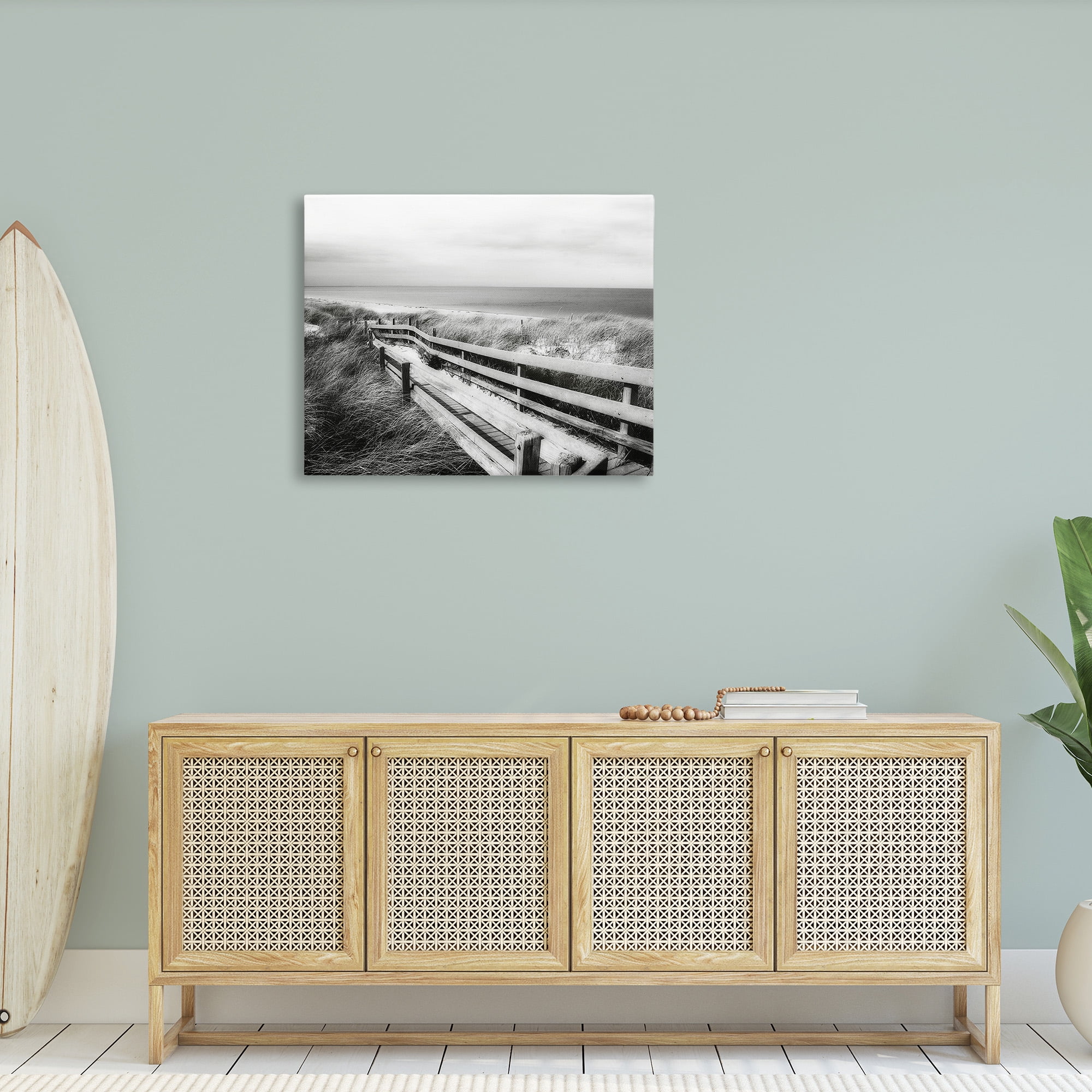 Stupell Industries Coastal Boardwalk Landscape Landscape Photography Gallery Wrapped Canvas Art Print Wall Art, 40 x 30