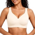 thumbnail image 4 of Siminsem Wireless Full Coverage Plus Size Bra for Older Women Supportive No Underwire Seamless Everyday Comfortable Wide Straps Back Smoothing Lifting Breathable Support Bra, White,L, 4 of 9