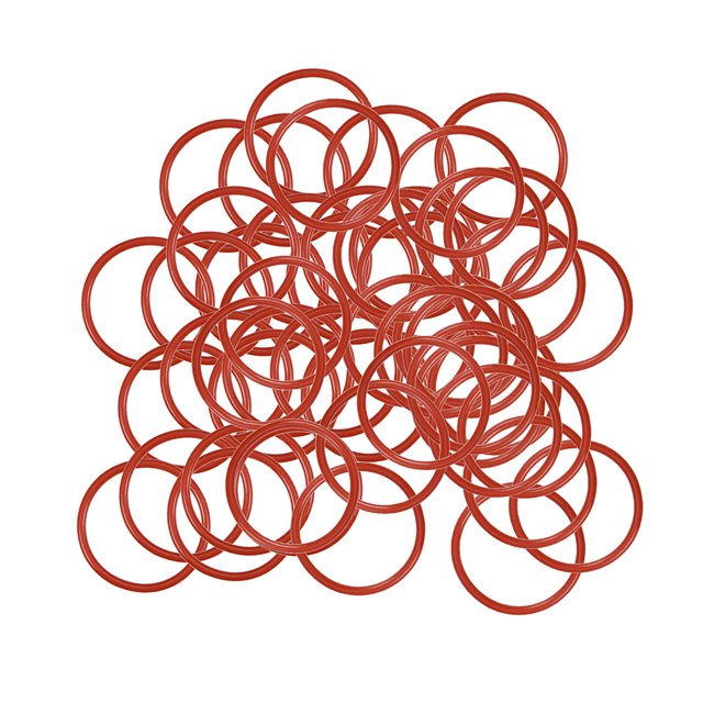 Unique Bargains Joints Toriques en Silicone 21mm OD, Diamètre Intérieur 18mm, Largeur 1.5mm, Joint Rouge 50 Pcs