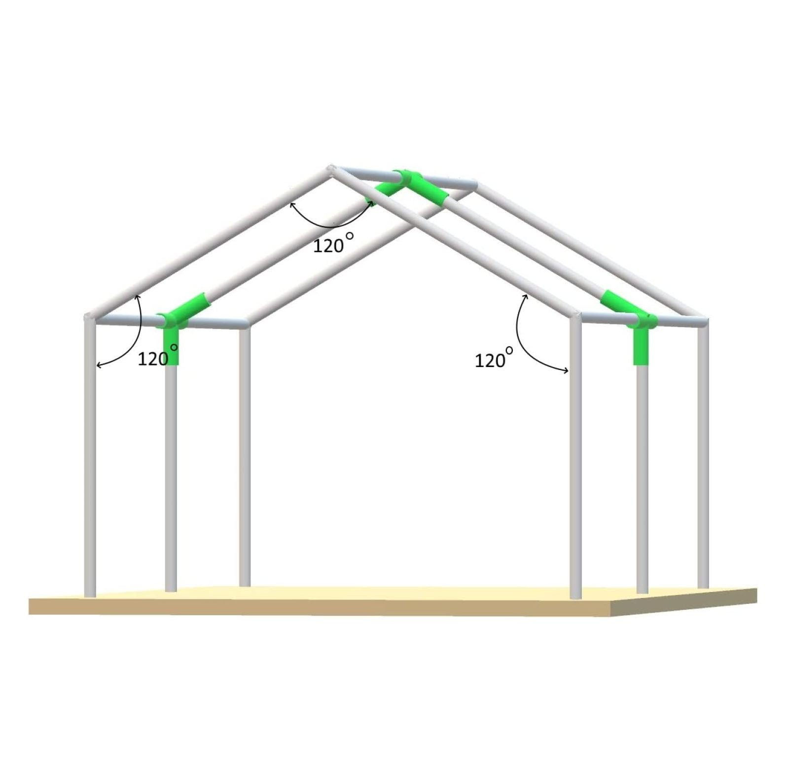 Canopy Fittings Frame Set 1-3/8" Connectors Couplers Carport Tent Shed 3 Way, 4 Way Set 3/Pack, Without Poles (4-Way) 4-Way Gray