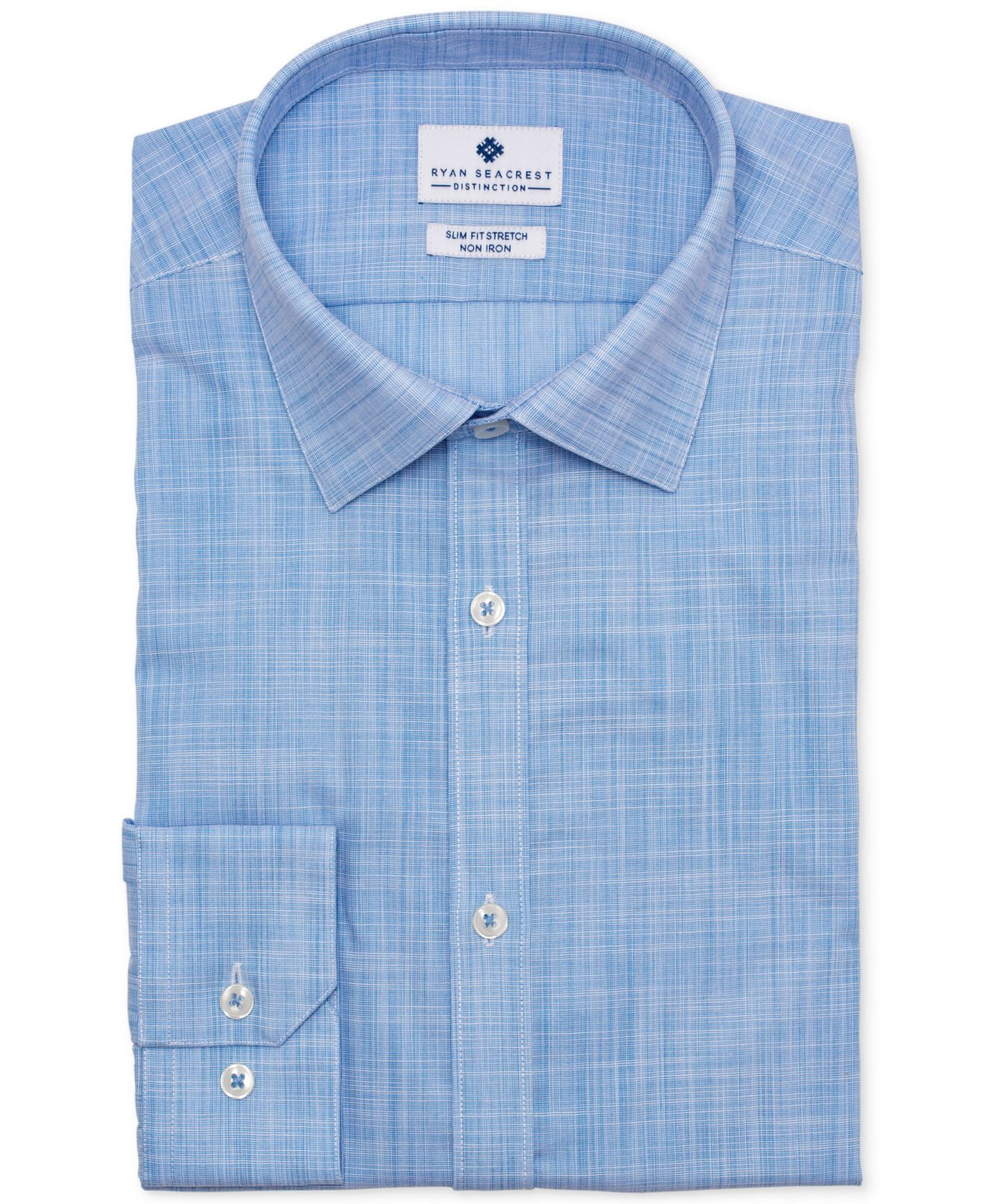 Ryan Seacrest Distinction Mens Ultimate Slim Fit Non Iron Stretch Dress Shirt Dress Shirt