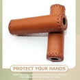 thumbnail image 4 of 1 Pair Light Brown PU and Rubber Handlebar Grips for Mountain Bikes, Comfortable Non- Bike Grip Covers, 4 of 7