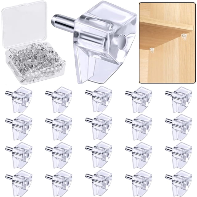 5mm Shelf Support Pegs Clear Plastic Replacement Cabinet Pins Kitchen Furniture Book Shelves