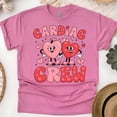 thumbnail image 1 of Cardiac Crew Graphic T-Shirt with Cute Heart Characters, Heliconia, Size XL, 1 of 6