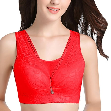 

GWAABD Cami Bras for Women Full Cup Thin Underwear Plus Size Wireless Sports Bra Lace Bra Cover Cup Large Size Vest Bras