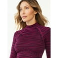 thumbnail image 4 of Sofia Active by Sofia Vergara Women's Seamless Animal Print Knit Crop Top with Long Sleeves, 4 of 6