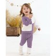 thumbnail image 4 of Kimi bear 2T Toddler Girl Outfit Set 3T Child Girls Long Sleeves Color Block Top Jegging Pants 2pcs Clothing Purple, 4 of 7