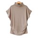 thumbnail image 1 of Cuello alto T-sleeve camiseta de manga corta fábrica de mujeres MABOTO Khaki XL, 1 of 4