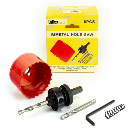 

1-1/4 (32mm)Cuttex Tools Bi-Metal Hole Saw Kit 6 PCS Set %8 Co MAX 40mm Depth