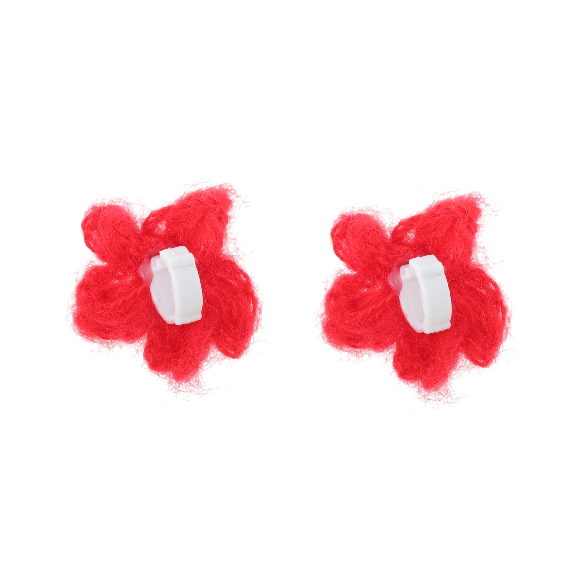 Unique Bargains Wool Yarn Flower Shoelace Charms 1 Pair Red