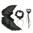 thumbnail image 2 of Darkness Angel Ensemble d'Ailes Halloween Diable Angel Ensemble d'Ailes Adulte Angel Ensemble d'Ailes Costume Diable Cosplay Lot de 3 Diable Angel Ensemble d'Ailes Fait à la Main Léger Adulte Angel Ensemble d'Ailes pour, 2 of 8