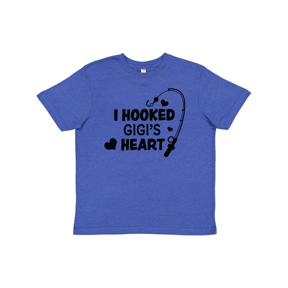 Inktastic I Hooked Gigi's Heart with Fishing Rod Youth T-Shirt