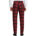 thumbnail image 3 of Unique Bargains Men's Plaid Slacks Regular Fit Flat Front Work Prom Checked Pants 38 Red, 3 of 6
