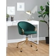 thumbnail image 2 of Claire Task Chair, Home Office Chair with Wheels, Gold Office Chair, Office Chair with Wheels, Computer Chair, Home Office Desk Chair Comfy, Contemporary Desk Chair (Green Velvet), 2 of 6