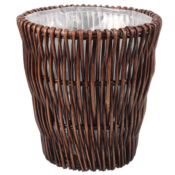 ColoMX Cubo de basura tejido, cesta de basura multifunción, cubo de basura decorativo, decoración de cubo de basura tejido