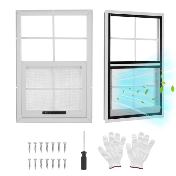 2 Pack Shed Windows, Small Sliding Windows with Aluminum Frame & Acrylic Panels – Flush Mount for Shed, Chicken Coop, Garage, Playhouse – 24x27 / 18x27 / 18x23 / 14x21 / 12x18 Inch