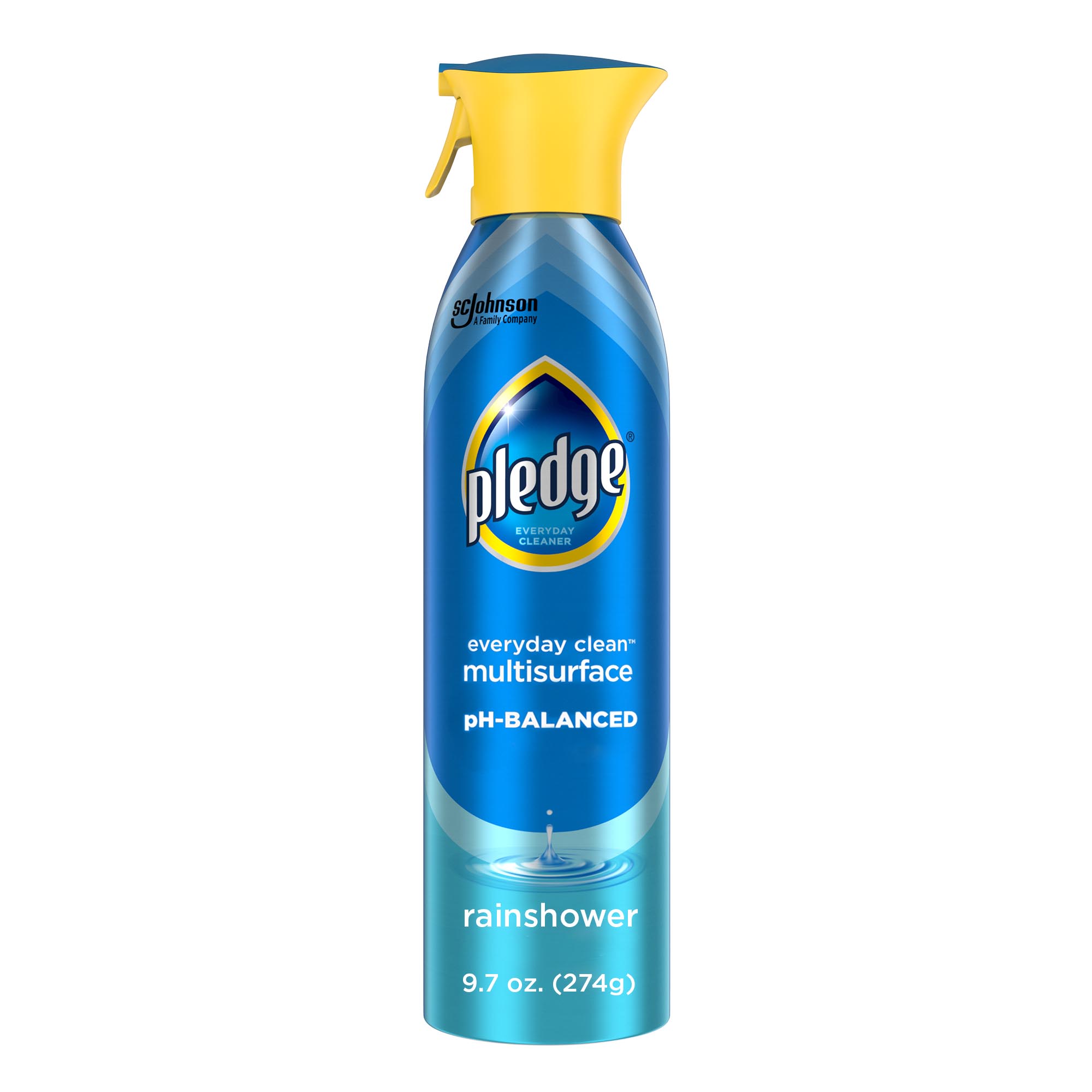 Pledge pH-Balanced Multisurface Spray, Everyday Cleaner, Rainshower Scent, 9.7oz