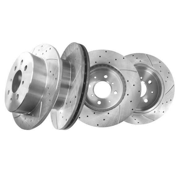 Set of 4 Front 262mm-Rear 239mm Drilled Slotted Brake Disc Rotors For 1992-1995 1999 2000 Honda Civic