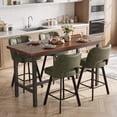 thumbnail image 2 of Romorgniz Bar Stool with Back Set of 4, Counter Height Bar Stools with Footrest Swivel Bar Stools with Ergonomic Hollow Backrest for Kitchen Counter, Olive Green, 2 of 9