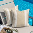 thumbnail image 2 of Throw Pillow Covers 24x24 Inch, Vintage Cream Striped Decorative Pillow Cases for Couch Sofa Bed, Farmhouse Modern Stripes Boho Linen Cotton Linen Square Home Decor Pillowcases with Hidden Zipper, 2 of 9
