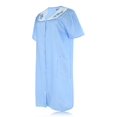 thumbnail image 4 of JEFFRICO House Dresses for Women with Pockets - Lightweight Breathable Short Sleeve Muumuu & Nightgowns - Snap Front Housecoat and Dusters for Women, 4 of 6