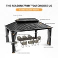 thumbnail image 4 of Sunmthink 12' x 16' Outdoor Hardtop Gazebo, Galvanized Double Roof Gazebo with Curtain and Netting for Patio, Garden, Lawn, Party, 4 of 9