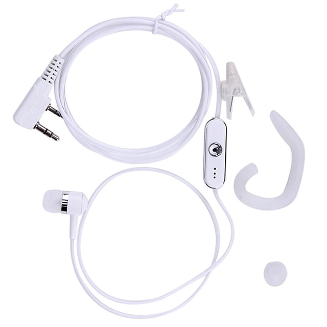 Cable Auricular deportivo de 2 pines con micrófono PTT para radios BAOFENG Retevis blanco Ndcxsfigh Nuevos Originales