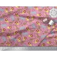 thumbnail image 2 of Soimoi Pink Poly Georgette Fabric Lion,Giraffe & Elephant Kids Decor Fabric Printed BTY 52 Inch Wide, 2 of 3