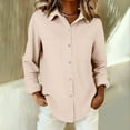 thumbnail image 5 of Womens Button Down Shirts Long Sleeve Cotton Gauze Tops Casual Collared Blouses Loose Fit Casual Shirts for Women Long Sleeve Button Down Blouses Fall 2026 Solid Color Trendy Tops, 5 of 7