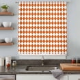 thumbnail image 5 of Orange Plaid Sheer Curtains 54" Long, Modern Minimalist Geometric Gingham Checkered Light Filering Curtains, Breathable Simi Curtain Privacy Drapes for Kitchen Bathroom Nursery Small Window Treatment, 5 of 9