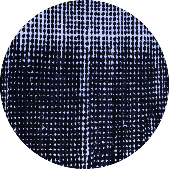 Ahgly Company Machine Washable Indoor Round Abstract Blue Modern Area Rugs, 6' Round