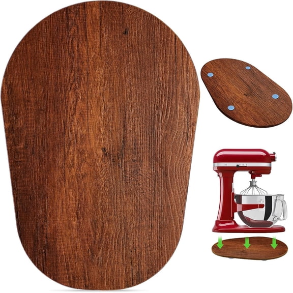 Wooden Mixer Slider for 5-8 Qt Bowl-Lift Stand Mixer | Appliance Sliding Mat Pad, Kitchen Countertop Storage Accessories Mixer Moving Tray Attachment, Kitchen Aid Mixer Accessories