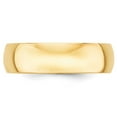 thumbnail image 2 of 14k Yellow Gold 6mm Lightweight Half Round Wedding Band Size 9, 2 of 4