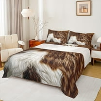 Manfei Fashion Cow Print Full Size Sheets for Adult, Rustic Farmhouse Bed Sheets, Countryside Animal Sheet Sets, Luxury Bedroom Decor, 4-Piece