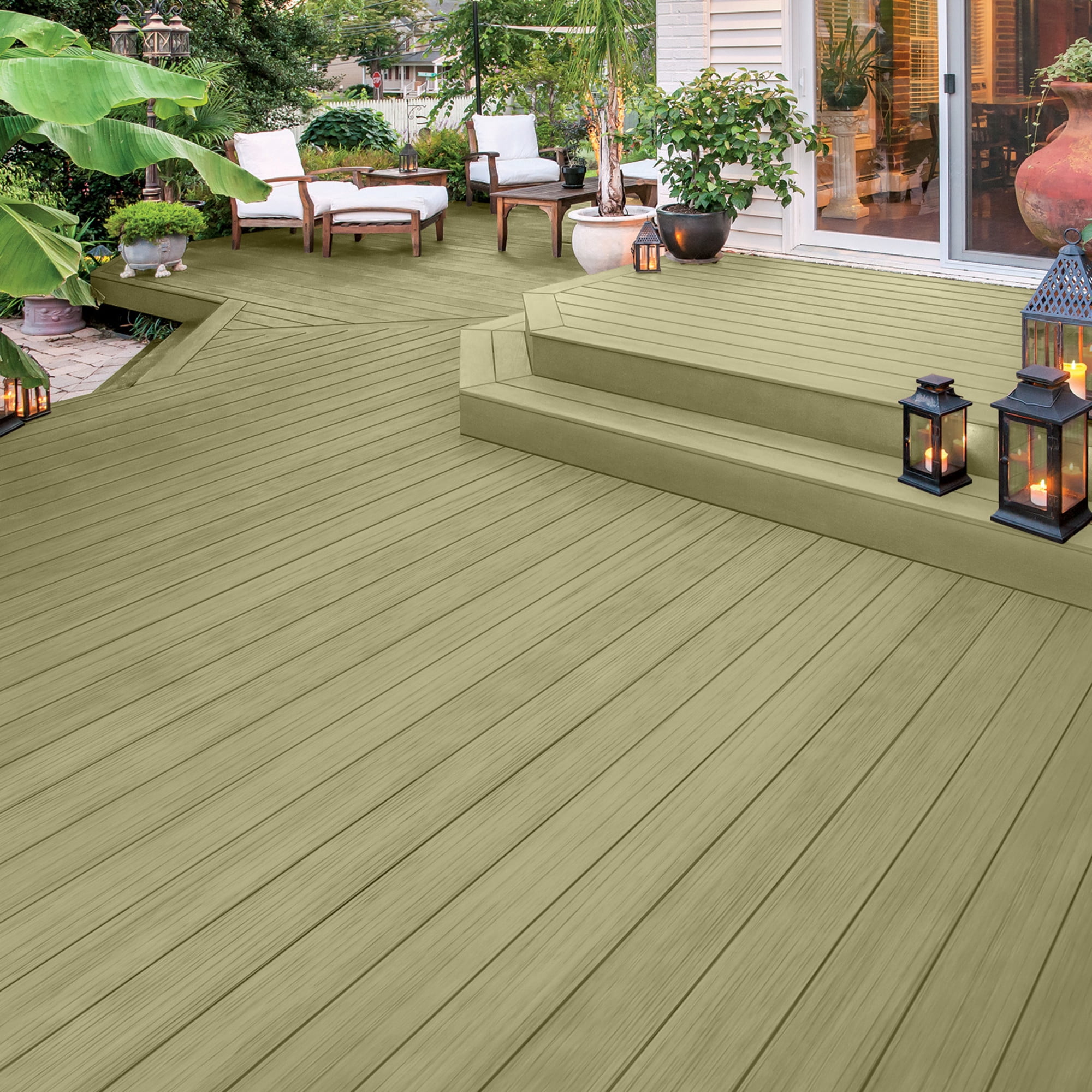 Olympic 1 Gallon SC-1031 Eucalyptus Exterior Solid Wood Protector Stain Plus Sealer in One