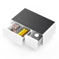 thumbnail image 5 of Smart Coffee Table With Dual Cooling, Wireless Charging, Ports, Speaker, Atmosphere , White Modern Refrigerator, Sound, Charging -, 5 of 5