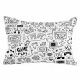 thumbnail image 2 of Video Game Body Pillow Cover, Pillowcase Protectors with Zipper, Breathable Decorative Throw Pillow Case Cover, Black White Game Controller Monochrome Pillow Shams for Couch Sofa 24x36Inch, 2 of 8