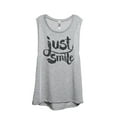 thumbnail image 1 of Thread Tank Just Smile Women's Sleeveless Muscle Tank Top Sport Grey Small, 1 of 4